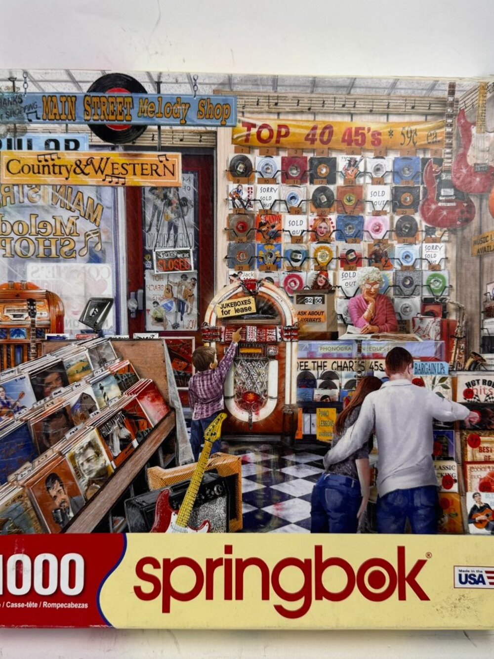 springbok main street melody shop 1000 piece jigsaw puzzle edward wargo box wear